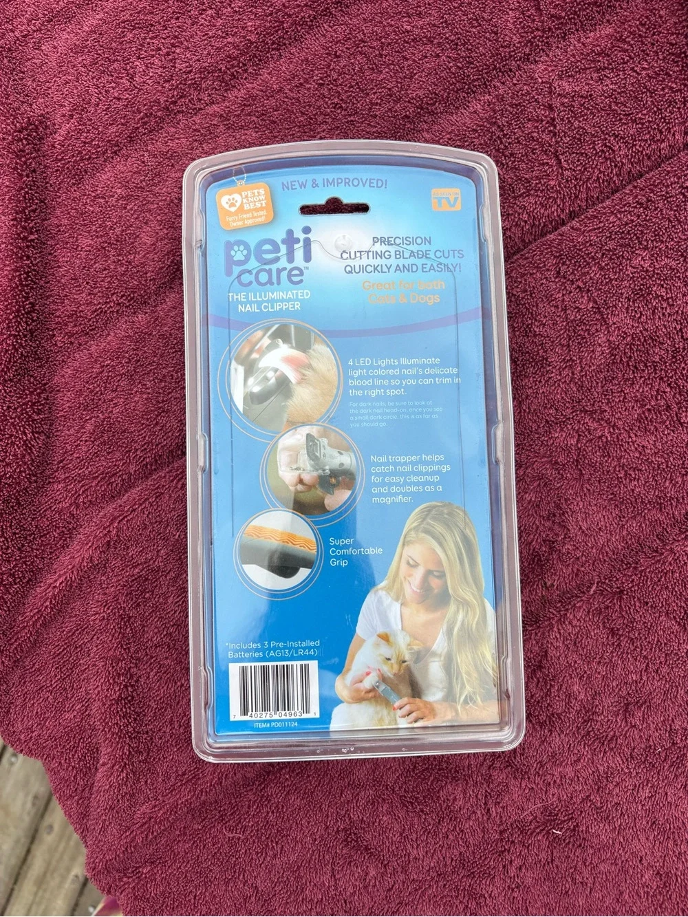 Illuminated Cat Dog Nail Clipper - Gray - Peti Care